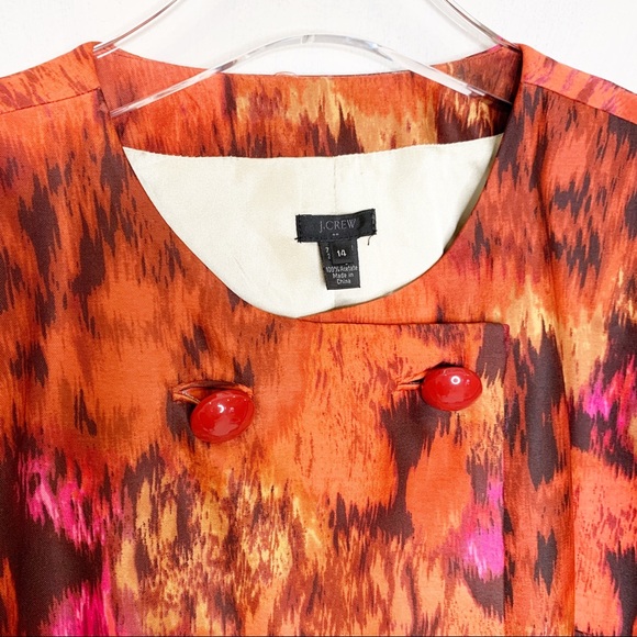 J. Crew Elletra Silk Wool Blend Ikat Jacket Blazer - Picture 3 of 7